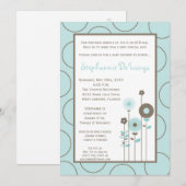 5x7 Uitnodiging voor blauw Baby shower voor lente- (Voorkant / Achterkant)