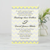 5x7 Uitnodiging voor bruiloft Chevron Yellow & Gre (Staand voorkant)