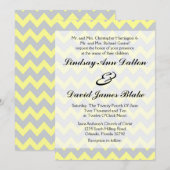 5x7 Uitnodiging voor bruiloft Chevron Yellow & Gre (Voorkant / Achterkant)