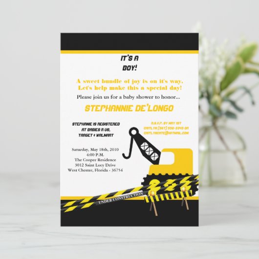 5x7 Uitnodiging voor de bouw van een schotel (Staand voorkant)