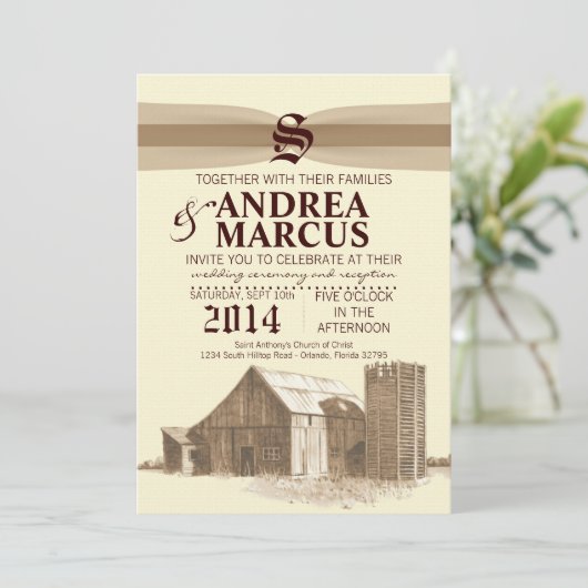 5x7  uitnodiging voor een Boerderij op landelijk e (Staand voorkant)