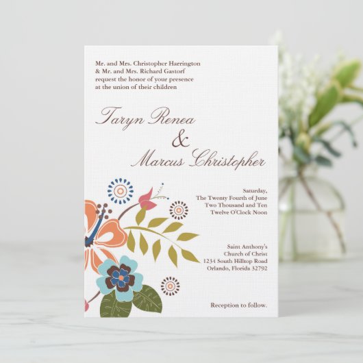 5x7 uitnodiging voor Tropische Luau-loting (Staand voorkant)