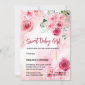 5x7 Uitnodiging Waterverf Magenta Roze Roze Roze (Voorkant)