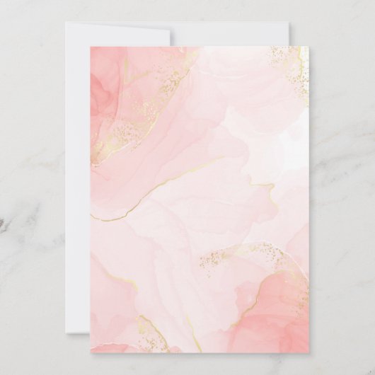 5x7 Uitnodiging Waterverf Magenta Roze Roze Roze (Achterkant)