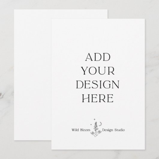5x7" Uitnodigingskaarten Aangepaste Afdruk, Vertic Kaart (Voorkant / Achterkant)