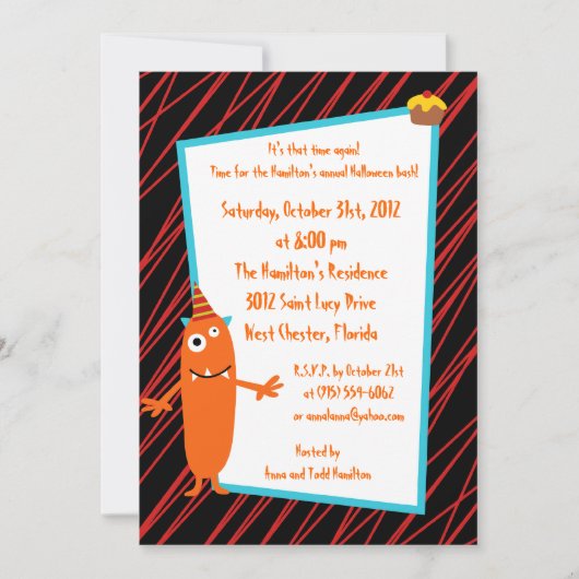 5x7 Verjaardag Bash Halloween Feestuitnodiging Kaart (Voorkant)