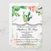 5x7 Verjaardag Uitnodiging Boheemse Cactus Succule (Voorkant / Achterkant)