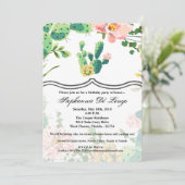 5x7 Verjaardag Uitnodiging Boheemse Cactus Succule (Staand voorkant)