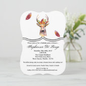 5x7 Verjaardag Uitnodiging boho hert Buck Head Bro (Staand voorkant)