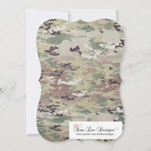 5x7 Verjaardag Uitnodiging Leger OCP Camo Uniform  (Achterkant)