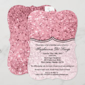 5x7 Verjaardag Uitnodiging Roos Gold Glitter (Voorkant / Achterkant)