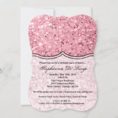 5x7 Verjaardag Uitnodiging Roos Gold Glitter (Voorkant)