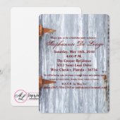 5x7 Verjaardag Uitnodiging Witte Wassen Hout Schuu (Voorkant / Achterkant)