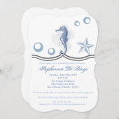 5x7 Verjaardag Uitnodiging Zeepaardje Ocean Beach  (Voorkant / Achterkant)