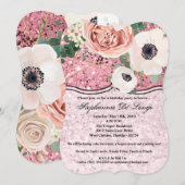 5x7 verjaardagsuitnodiging Geometric Garden Roos G Kaart (Voorkant / Achterkant)