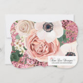 5x7 verjaardagsuitnodiging Geometric Garden Roos G Kaart (Achterkant)