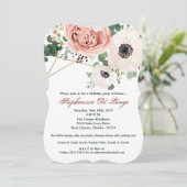 5x7 verjaardagsuitnodiging Geometric Garden Roos Kaart (Staand voorkant)