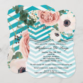 5x7 verjaardagsuitnodiging Geometrisch Roos Chevro Kaart (Voorkant / Achterkant)