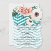 5x7 verjaardagsuitnodiging Geometrisch Roos Chevro Kaart (Voorkant)