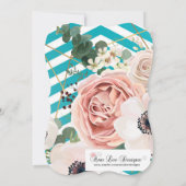 5x7 verjaardagsuitnodiging Geometrisch Roos Chevro Kaart (Achterkant)