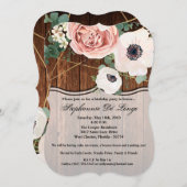 5x7 Verjaardagsuitnodiging Geometrische Tuin Roos Kaart (Voorkant / Achterkant)