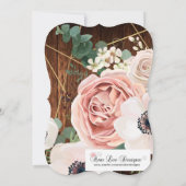 5x7 Verjaardagsuitnodiging Geometrische Tuin Roos Kaart (Achterkant)