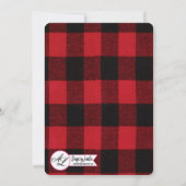5x7 verjaardagsuitnodiging Red Buffalo Plaid Beer  Kaart (Achterkant)