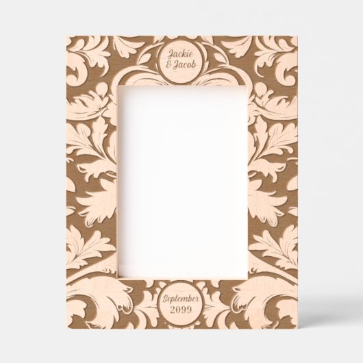 5x7 Vetgedrukte botanische bladeren met aangepaste Gegraveerde Lijstjes (Voorkant)