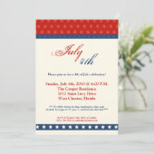 5x7 Vierde 4 juli feestviering uitnodiging (Staand voorkant)