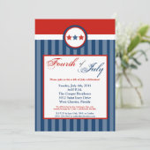 5x7 Vierde 4 juli feestviering uitnodiging (Staand voorkant)