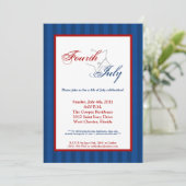 5x7 Vierde 4 juli feestviering uitnodiging (Staand voorkant)