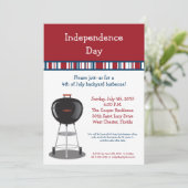 5x7 Vierde 4e juli Partij barbecue Uitnodiging (Staand voorkant)