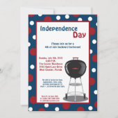5x7 Vierde 4e juli Partij barbecue Uitnodiging (Voorkant)