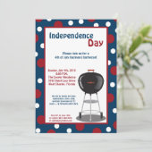 5x7 Vierde 4e juli Partij barbecue Uitnodiging (Staand voorkant)