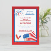 5x7 Vierde 4e juli Partij barbecue Uitnodiging (Staand voorkant)