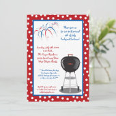 5x7 Vierde 4e juli Partij barbecue Uitnodiging (Staand voorkant)