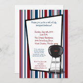 5x7 Vierde 4e juli Partij barbecue Uitnodiging (Voorkant / Achterkant)