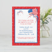 5x7 Vierde 4e juli Partij barbecue Uitnodiging (Staand voorkant)