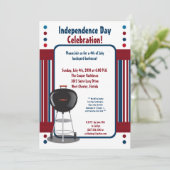 5x7 Vierde 4e juli Partij barbecue Uitnodiging (Staand voorkant)