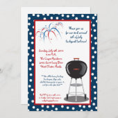 5x7 Vierde 4e juli Partij barbecue Uitnodiging (Voorkant / Achterkant)