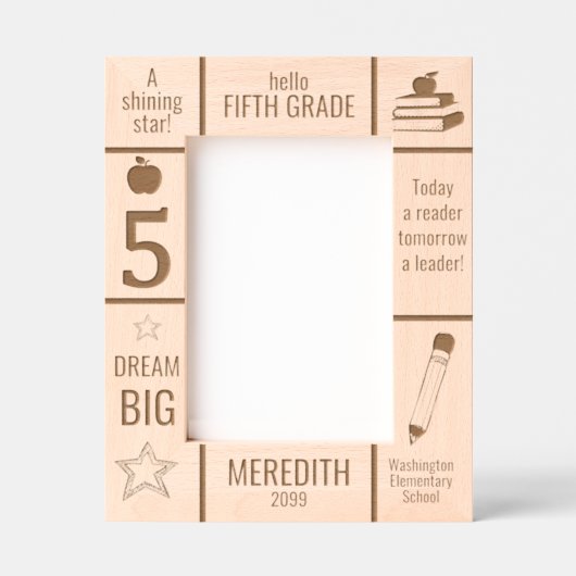 5x7 VIJFDE GRAAD Basisschool Foto Aangepast Gegraveerde Lijstjes (Voorkant)