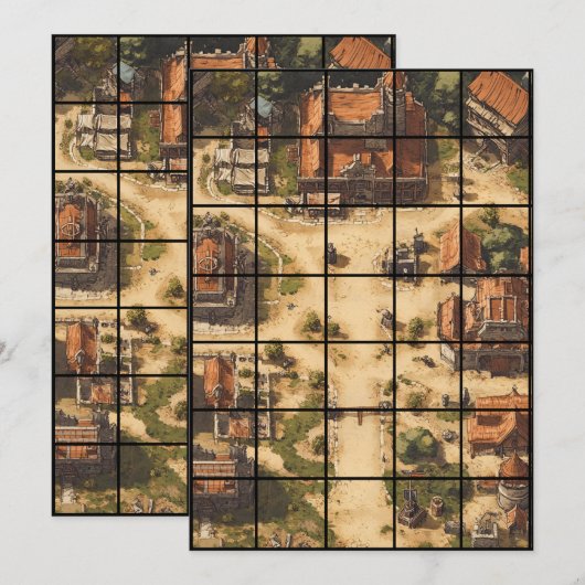 5x7 Village Paper Gridmap Kaart (Voorkant / Achterkant)