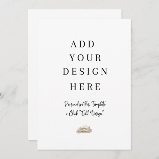 5x7 vlakke Kaart (Voorkant / Achterkant)