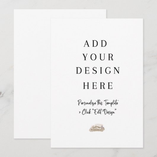 5x7 vlakke Kaart (Voorkant / Achterkant)