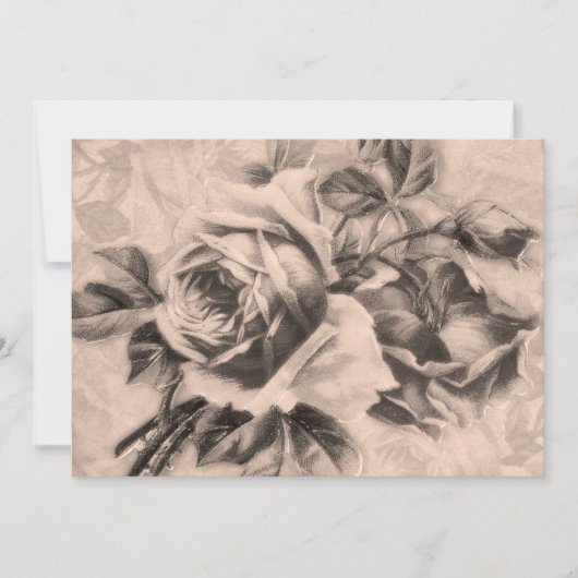 5x7 "Vrijgezellenfeest"  Rozen Sepia Kaart (Voorkant)