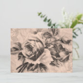 5x7 "Vrijgezellenfeest"  Rozen Sepia Kaart (Staand voorkant)