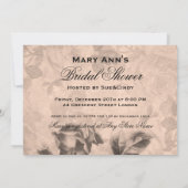 5x7 "Vrijgezellenfeest"  Rozen Sepia Kaart (Achterkant)