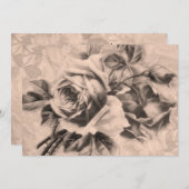 5x7 "Vrijgezellenfeest"  Rozen Sepia Kaart (Voorkant / Achterkant)