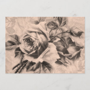 5x7 "Vrijgezellenfeest"  Rozen Sepia Kaart