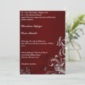 5x7 Weddenschap Donkere maroon Gray Swirls Kaart (Staand voorkant)